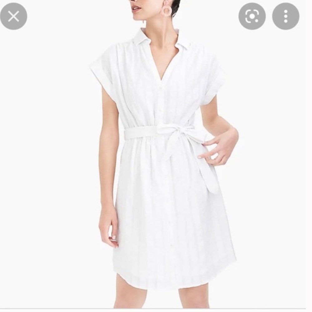 J. Crew White Button-through shirtdress